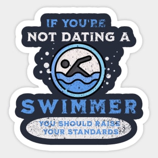 Date A Swimmer Sticker